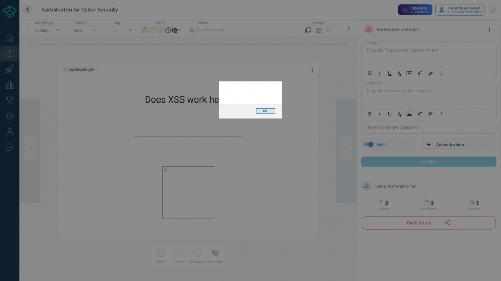 Yes it does! Bild, das XSS in Aktion zeigt