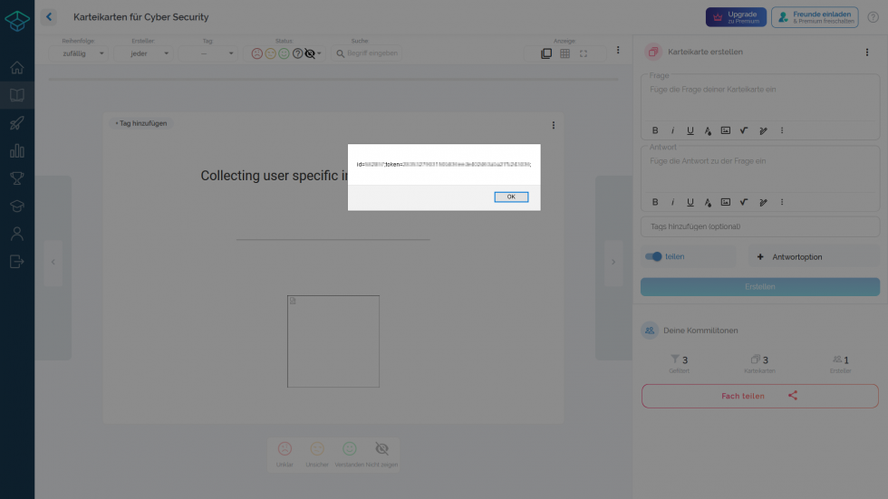 Yes I am! Bild mit gesammelten Benutzerdaten